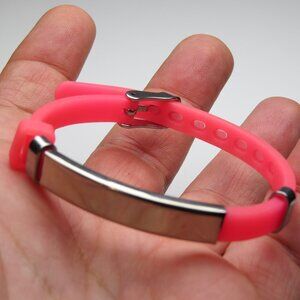 St. Steel Rubber ID. Name Bracelet